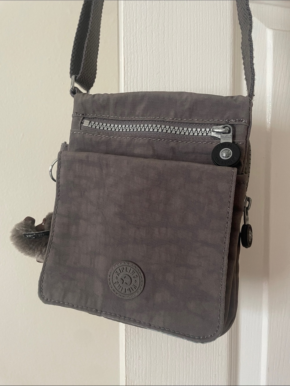 Kipling Small Gray Crossbody Messenger Bag